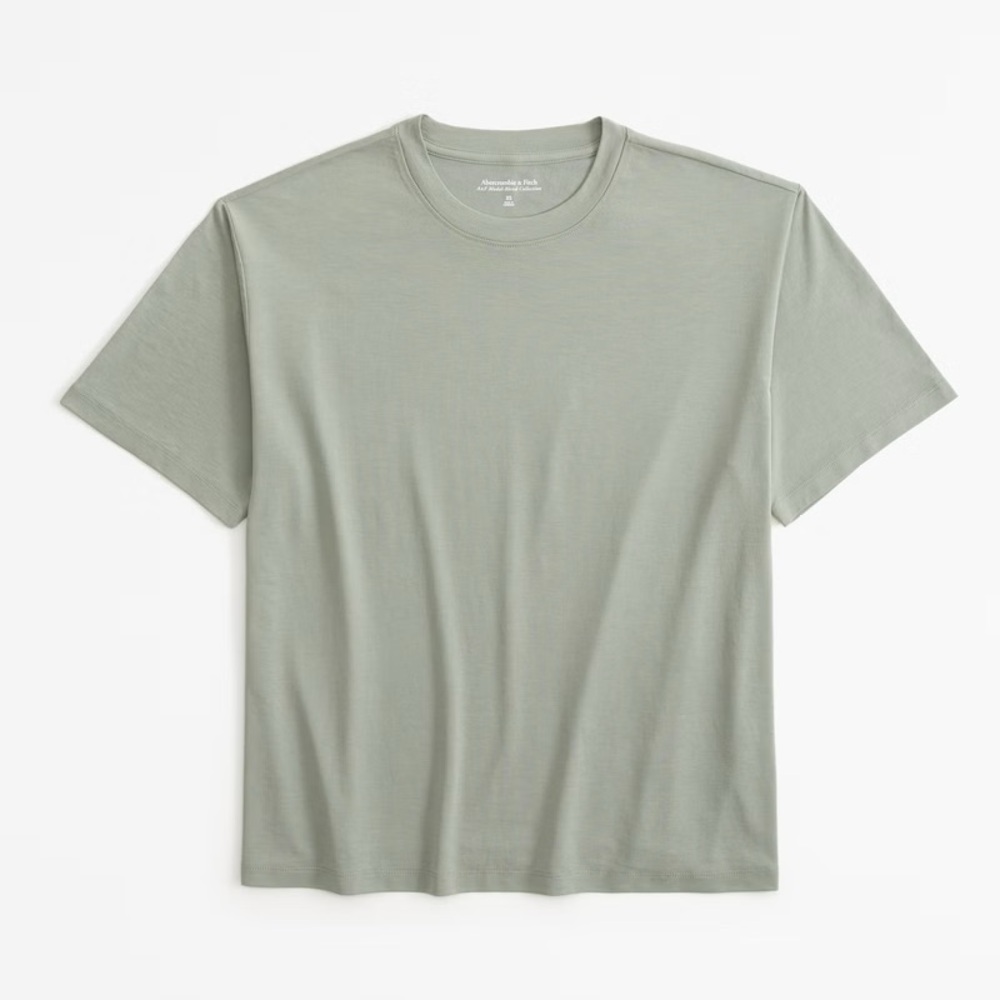 Abercrombie Sandwash Jersey Easy Tee in soft green